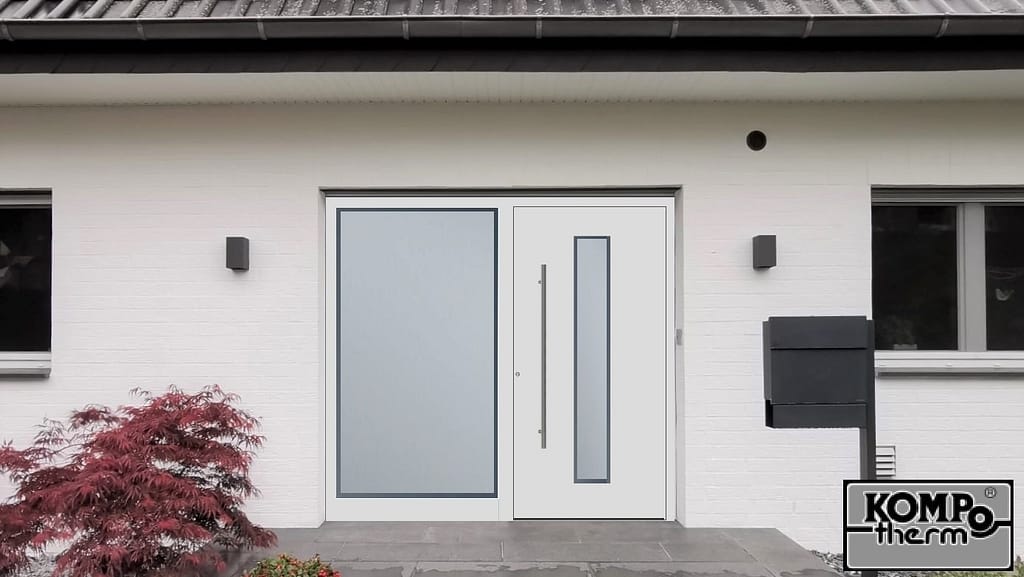 Haustürkonfigurator Foto-Simulation mit weißer Aluminium Haustür